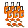 Cadenas SafeKey – Compact, Orange, KD - Clé différente, Plastique, 25.40 mm, 6 Pièce / Boîte